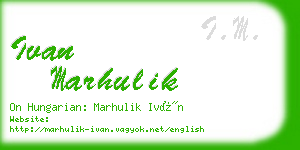 ivan marhulik business card